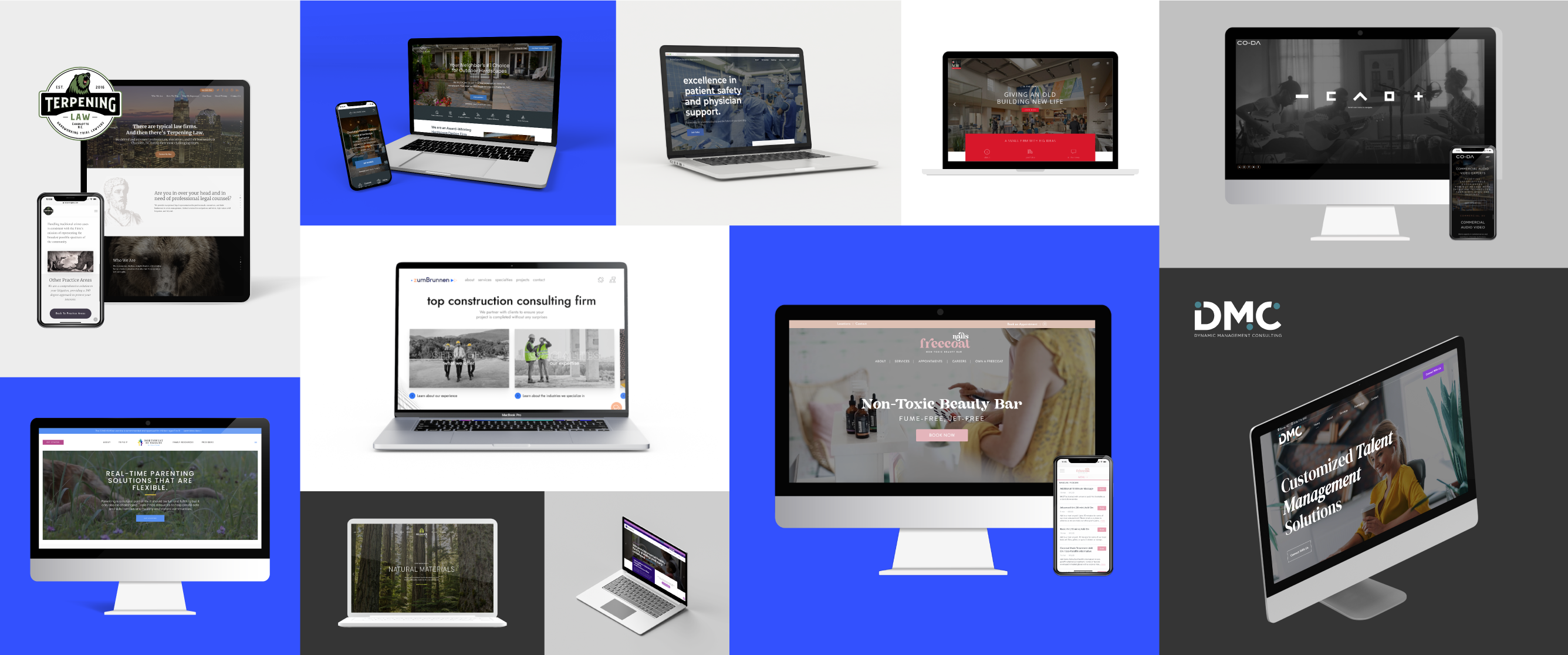 raleigh website portfolio collage