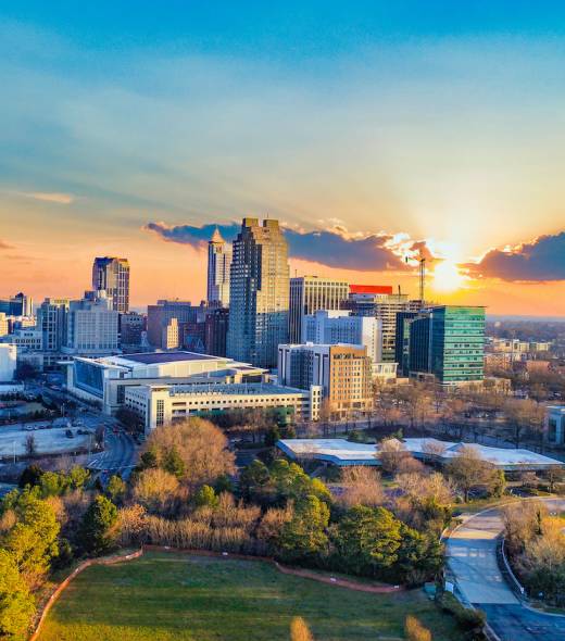 Downtown Raleigh, North Carolina, USA Drone Skyline Aerial